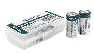 Аккумулятор 16340-RCR123A  Artelv 3,7V 750mAh Li-lon