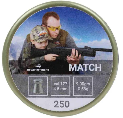 Puli pnevmaticheskie Borner Match 4,5mm 0,58g (250 sht)